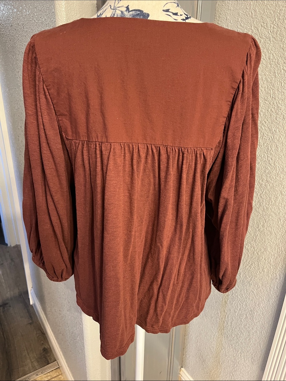 Lucky Brand Embroidered Peasant Blouse - Rust - Picture 3 of 8